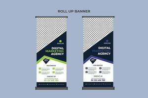 Roll Up Banner Design Business Template vector