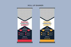 Roll Up Banner Design Business Template vector