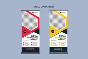 Roll Up Banner Design Business Template vector