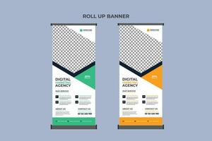 Roll Up Banner Design Business Template vector