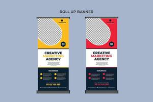 Roll Up Banner Design Business Template vector