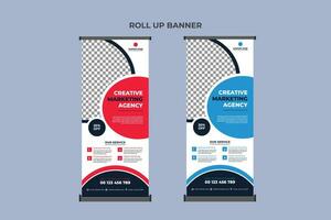 Roll Up Banner Business Template vector