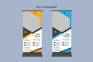 Roll Up Banner Design Business Template vector