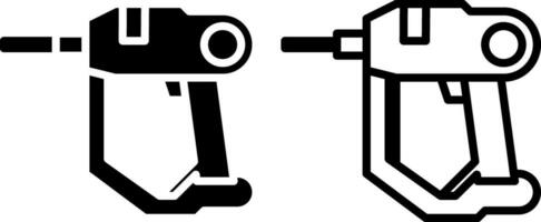 nail gun icon, sign, or symbol in glyph and line style isolated on transparent background. Vector illustration