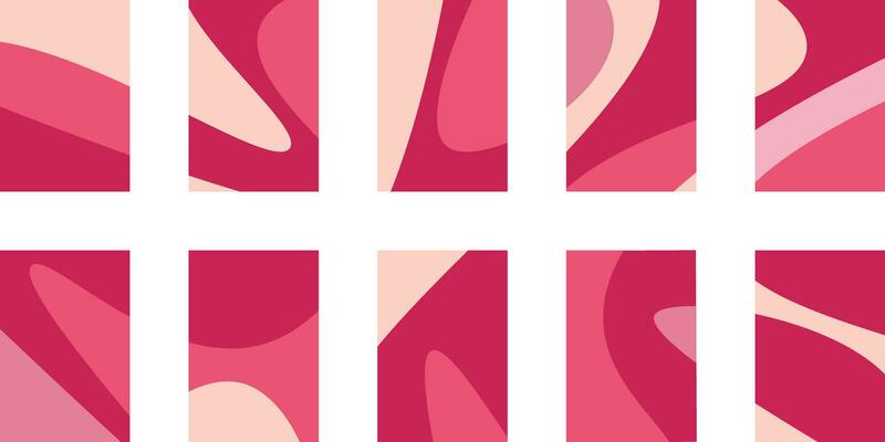 Set of valentine's day background, poster, banner, card invitation, cover. Abstract shapes, colorful romantic design template
