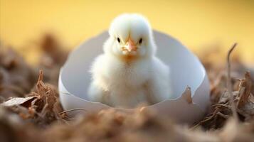 AI generated baby chick in the egg photo