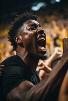 ai generado de cerca foto de africano baloncesto jugador