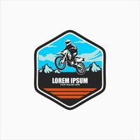 Downhill mountain biking and motocross design. vector