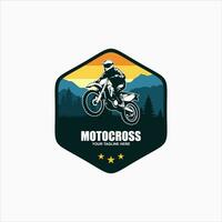 Motocross Jump silhouette Vector isolated on white background