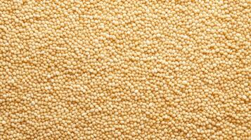 AI generated Top view of White sesame seeds. Background texture of raw White sesame seeds. Superfood. Copy space. Banner. Ideal for culinary and food concepts. photo