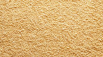 AI generated Top view of White sesame seeds. Background texture of raw White sesame seeds. Superfood. Copy space. Banner. Ideal for culinary and food concepts. photo