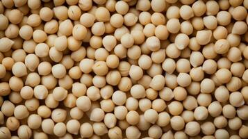 AI generated Top view of chickpeas. Background texture of uncooked chickpeas. Legumes. Superfood. Copy space. Banner. photo