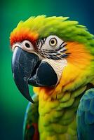 AI generated Parrots close up portrait photo