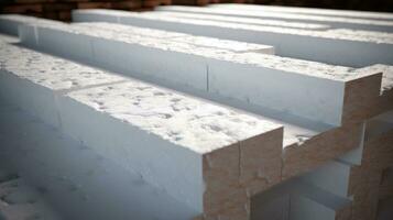 AI generated Sheets of expanded polystyrene for house thermal insulation during constructions photo