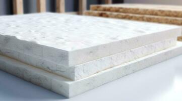 AI generated Sheets of expanded polystyrene for house thermal insulation during constructions photo