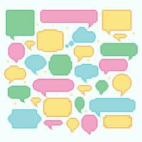 Pixel speech bubbles. Talk and communication message 8-bit vector