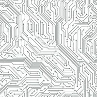 sin costura circuito tablero. digital tecnología eléctrico esquema impreso tarjeta madre computadora chip electrónico equipo modelo vector textura