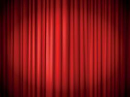 Red curtains background. Red curtain at stage for show vector