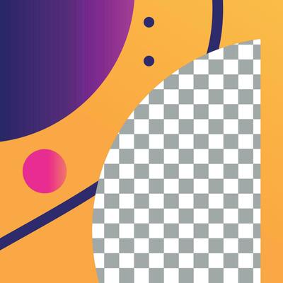 Fluid shapes post. Colorful photo frame post template