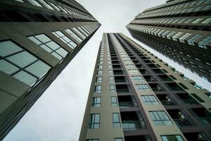 View of building under cloudy photo