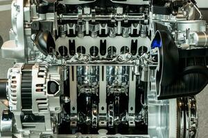 Cutting view of engine and transmission of automobile photo