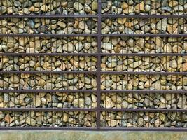 wall construct by stone fence photo