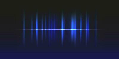 Vector abstract sound wave. Voice digital waveform. Music volume. Blue neon sound wave on dark background.