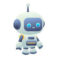 Vector cute robot character. Artificial intelligence in science and business, smart machine, chat bot.