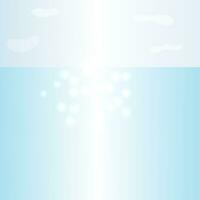 Vector illustration of the sea at daytime. Summer time. Seascape. summer background with sunbeams and blurred bokeh.