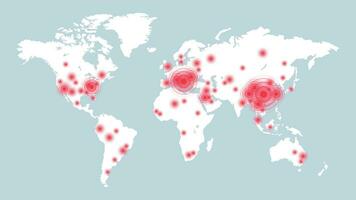 confirmado casos de covid-19 en mundo mapa. infografía información vector