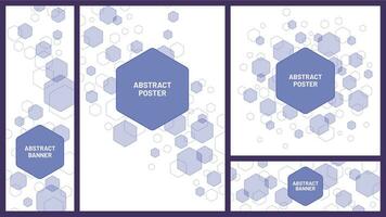 Abstract hexagonal structure banner. Hexagons structure poster graphic design, hexagon frame vector template set