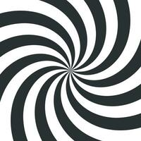 Psychedelic spiral. Black and white hypnotic swirl background. Geometric illusion and rotating stripes round vector