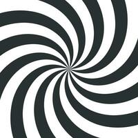 Psychedelic spiral. Black and white hypnotic swirl background. Geometric illusion and rotating stripes round vector