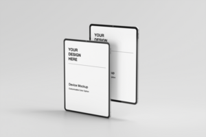 Tablet device mockup with minimalist background psd