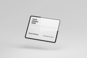 Minimalist tablet mockup with realistic scene and shadow background psd