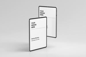 Tablet device mockup with minimalist background psd