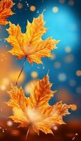 AI generated 4K colorful leaf AMOLED wallpaper for mobile photo