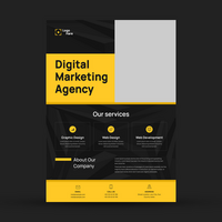 design de folheto de agência de marketing digital psd