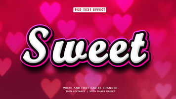 dulce 3d editable texto efecto psd