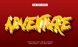 Adventure 3D Editable Text Effect psd