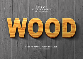 legno 3d modificabile testo effetto psd