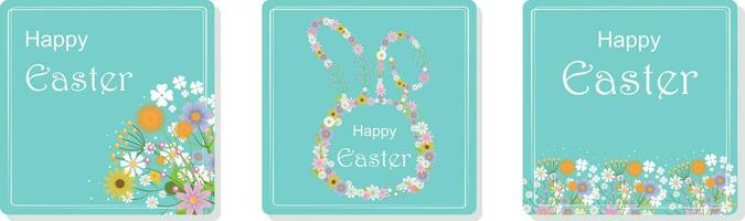 Happy Easter cards set vector