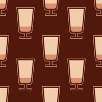 Seamless pattern with coffee and milk vector