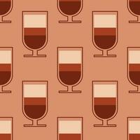 Seamless pattern with glasses of coffee vector