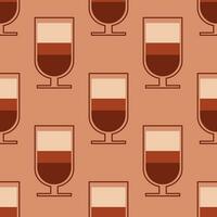 Seamless pattern with glasses of coffee vector