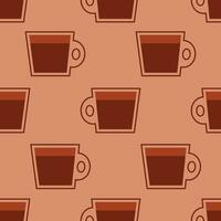 Seamless pattern with cups of coffee vector