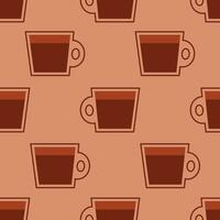 Seamless pattern with cups of coffee vector