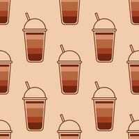 Seamless pattern with coffee glasses vector