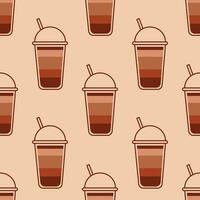 Seamless pattern with coffee glasses vector