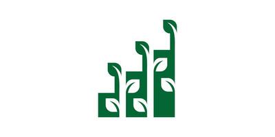 logo diseño combinación de financiero gráficos con plantas, iconos, vectores, simbolos vector